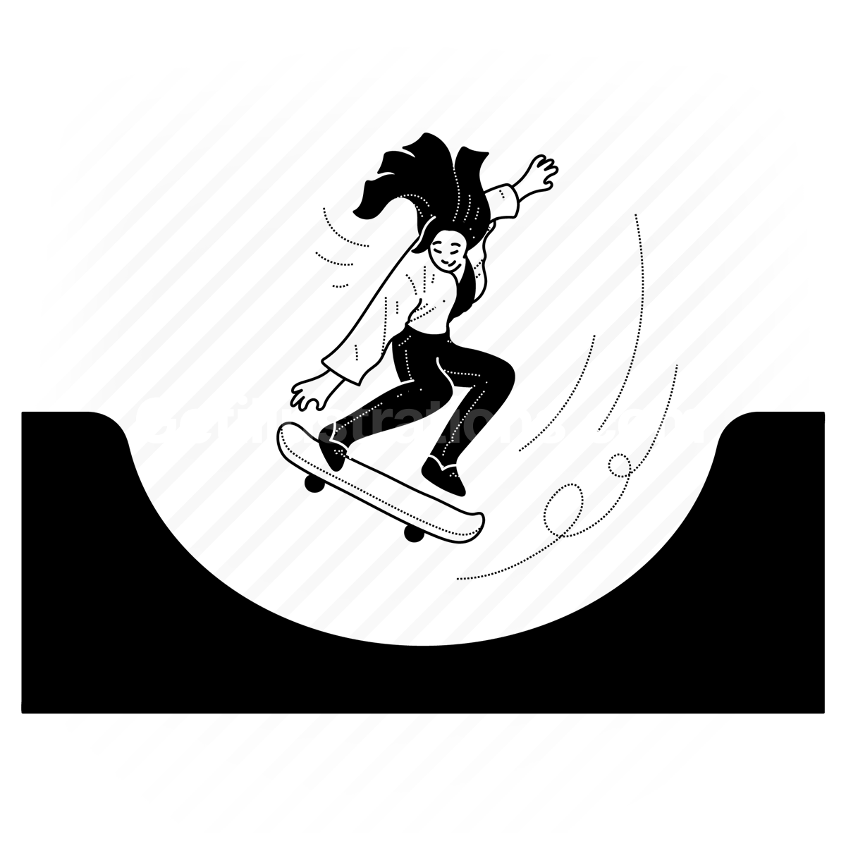 skateboard, skateboarding, woman, outdoor, activity, hobbies, outdoors